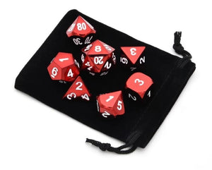 Crimson Chrome Metal Dice Set | 7 piece