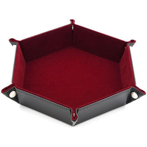 Crimosn Red Reversible Hexagon Dice Tray assembled