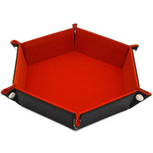 Load image into Gallery viewer, Fiery Orange Reversible Hexagon Dice Tray assembled