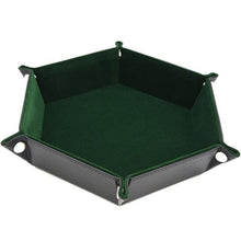 Load image into Gallery viewer, Forest Green Reversible Hexagon Dice Tray assembled