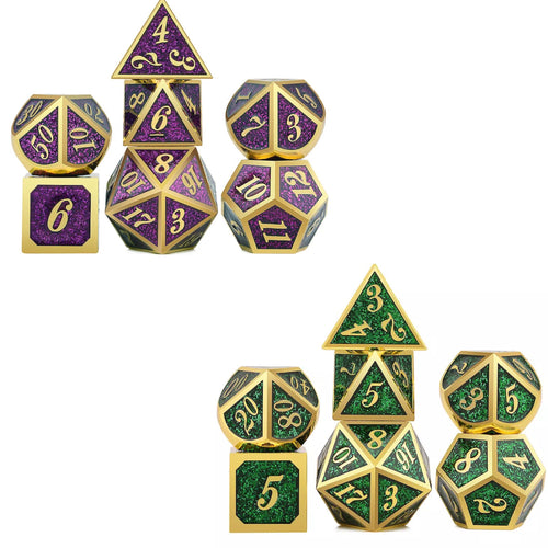 Glamoured Metal Dice Set | 7 piece