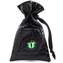 Load image into Gallery viewer, Green Eye Leather Dragon Eye Dice Pouch Front View