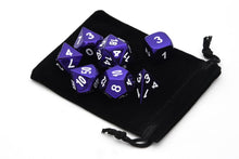 Load image into Gallery viewer, Indigo Chrome Metal Dice Set | 7 piece