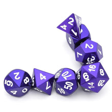 Load image into Gallery viewer, Indigo Chrome Metal Dice Set | 7 piece