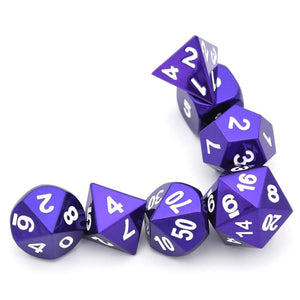 Indigo Chrome Metal Dice Set | 7 piece