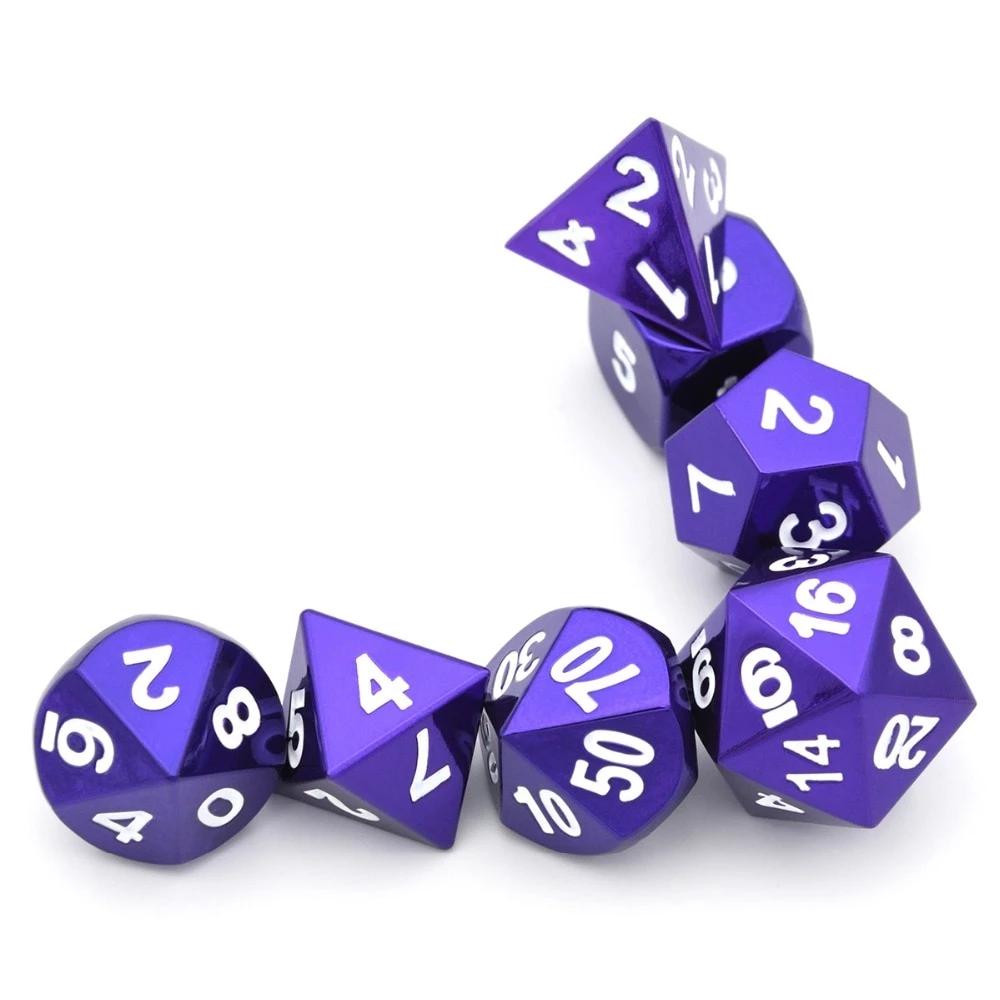 Indigo Chrome Metal Dice Set | 7 piece