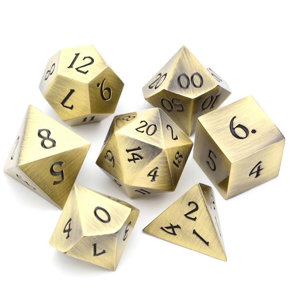 Ironforge Gold Metal Dice Set 7 piece Front View