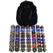 Load image into Gallery viewer, Nebula Dice Bundle B with Dice Bag 56 piece with Black Dice Bag