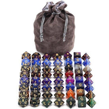 Load image into Gallery viewer, Nebula Dice Bundle B with Dice Bag 56 piece with Gray Dice Bag