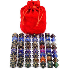 Load image into Gallery viewer, Nebula Dice Bundle B with Dice Bag 56 piece with Red Dice Bag