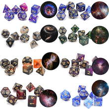 Load image into Gallery viewer, All 8 sets of the Nebula Polyhedral Dice Set B