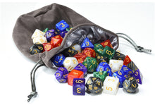 Load image into Gallery viewer, 42 pieces of pearl dice bundle with gray dice bag