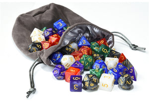 42 pieces of pearl dice bundle with gray dice bag