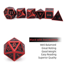 Load image into Gallery viewer, Description of Scarlet the Mysterious dice set