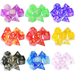 Dual Colour Translucent Dice Set | 7 Piece