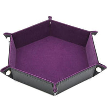 Load image into Gallery viewer, Violet Purple Reversible Hexagon Dice Tray assembled