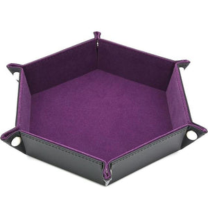 Violet Purple Reversible Hexagon Dice Tray assembled