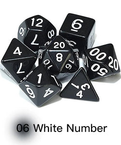 Black Opaque Dice Set with WhiteFont