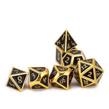 Load image into Gallery viewer, Deeper Dark - Black Metal Dice Set 7 Piece stacked horizontally