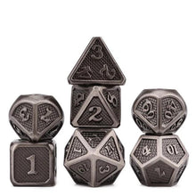 Load image into Gallery viewer, Shiny Silver Dragon Scale Metal Dice Set