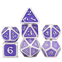 Load image into Gallery viewer, Amethyst Dragon Scale Metal Dice Set