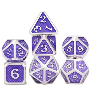 Amethyst Dragon Scale Metal Dice Set