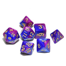 Load image into Gallery viewer, Purple and Blue Marble Dice Set C 