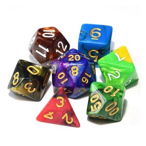 Multi-Colour Marble Dice Set C 