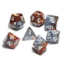 Load image into Gallery viewer, Brown and Silver Marble Dice Set C 