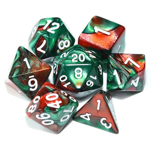 Christmas Colour marble dice set | 7 Piece