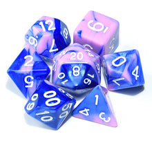 Load image into Gallery viewer, Pink and Blue marble dice set | 7 Piece