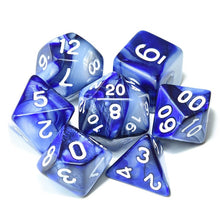 Load image into Gallery viewer, Blue and white marble dice set | 7 Piece