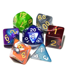 Load image into Gallery viewer, Multi-Coloured marble dice set | 7 Piece