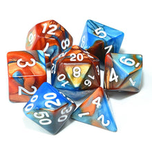 Load image into Gallery viewer, Turquoise and Copper marble dice set | 7 Piece