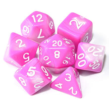 Load image into Gallery viewer, Pink and white marble dice set | 7 Piece