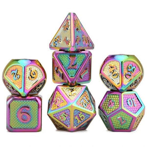 Metallic Dragon Scale Metal Dice Set