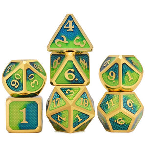 Acid Splash Dragon Scale Metal Dice Set