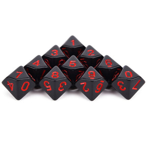 Acrylic D10 Dice Set | 10 Piece