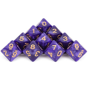 Acrylic D10 Dice Set | 10 Piece