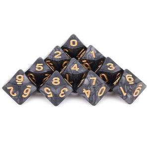 Acrylic D10 Dice Set | 10 Piece