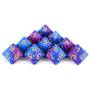 Acrylic D10 Dice Set | 10 Piece