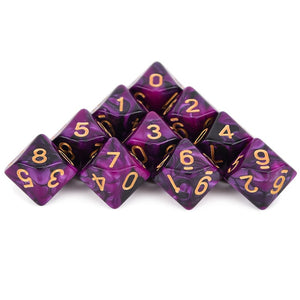 Acrylic D10 Dice Set | 10 Piece