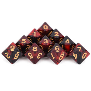 Acrylic D10 Dice Set | 10 Piece