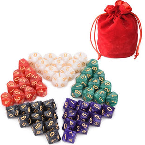 Marble D10 Dice Set | 50 pieces