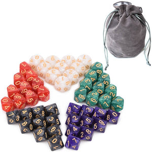 Marble D10 Dice Set | 50 pieces