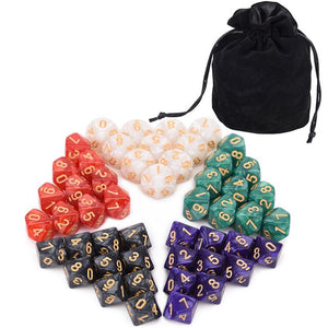 Marble D10 Dice Set | 50 pieces