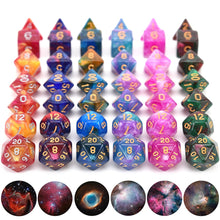 Load image into Gallery viewer, Nebula Polyhedral Dice Set | 7 piece | Free Dice Bag