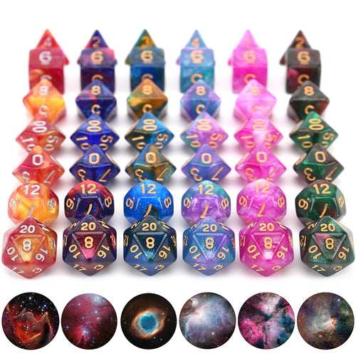 Nebula Polyhedral Dice Set | 7 piece | Free Dice Bag