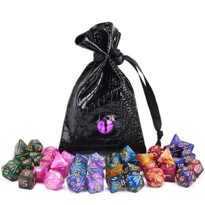 42 Piece Nebula Dice Sets with Purple Dragon eye Dice Pouch