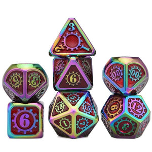 Metal Clockwork Dice Set | 7 piece